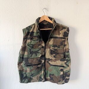 Rio Bravo Men's Camouflage Vest Oversized Utility Jacket